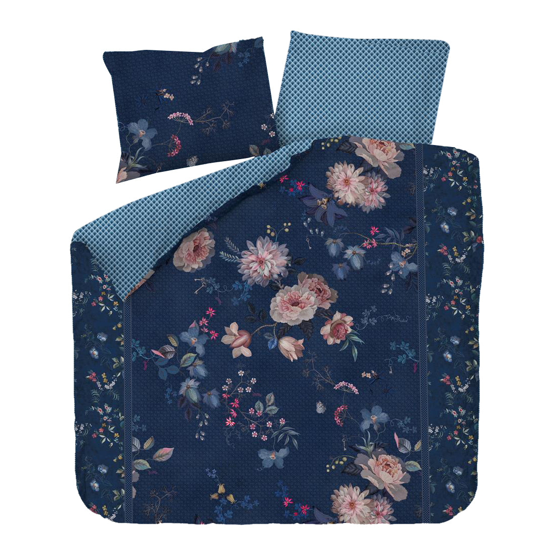 Pip Studio Tokyo Bouquet Dekbedovertrek 240 x 200/220 cm - Donkerblauw