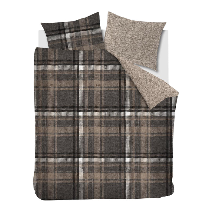 Rivièra Maison Cozy Check Dekbedovertrek 240 x 200/220 cm - Bruin
