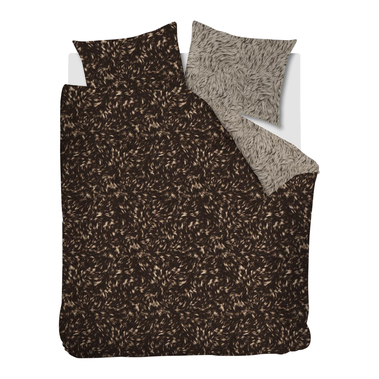 Rivièra Maison Fauxy Fur Dekbedovertrek 200 x 200/220 cm - Bruin