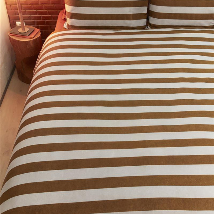 vtwonen Bold Stripe Dekbedovertrek 140 x 200/220 cm - Lichtbruin