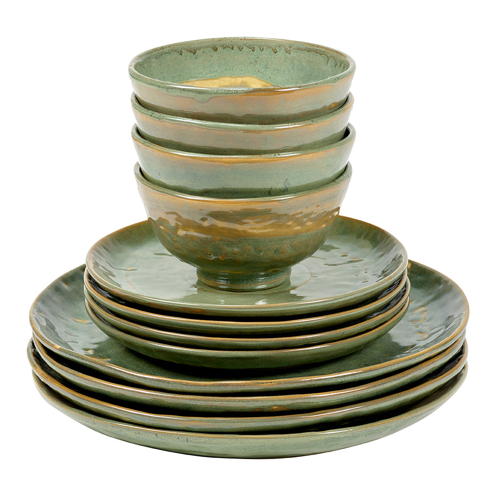 SERAX - Pascale Naessens - Pure Serviesset - 12 delig - Zeegroen