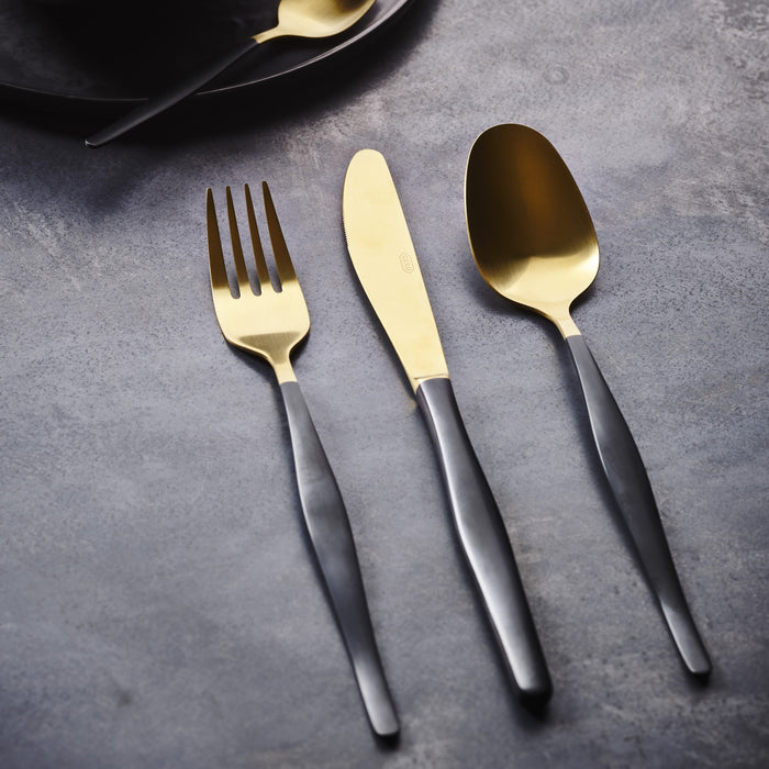 Gero Roos bestekset 24-delig - Zwart/Goud