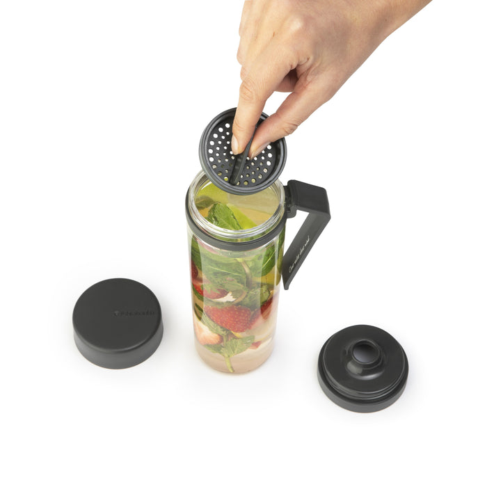 Brabantia Make & Take Waterfles met Fruitfilter 0,5 L - Dark Grey