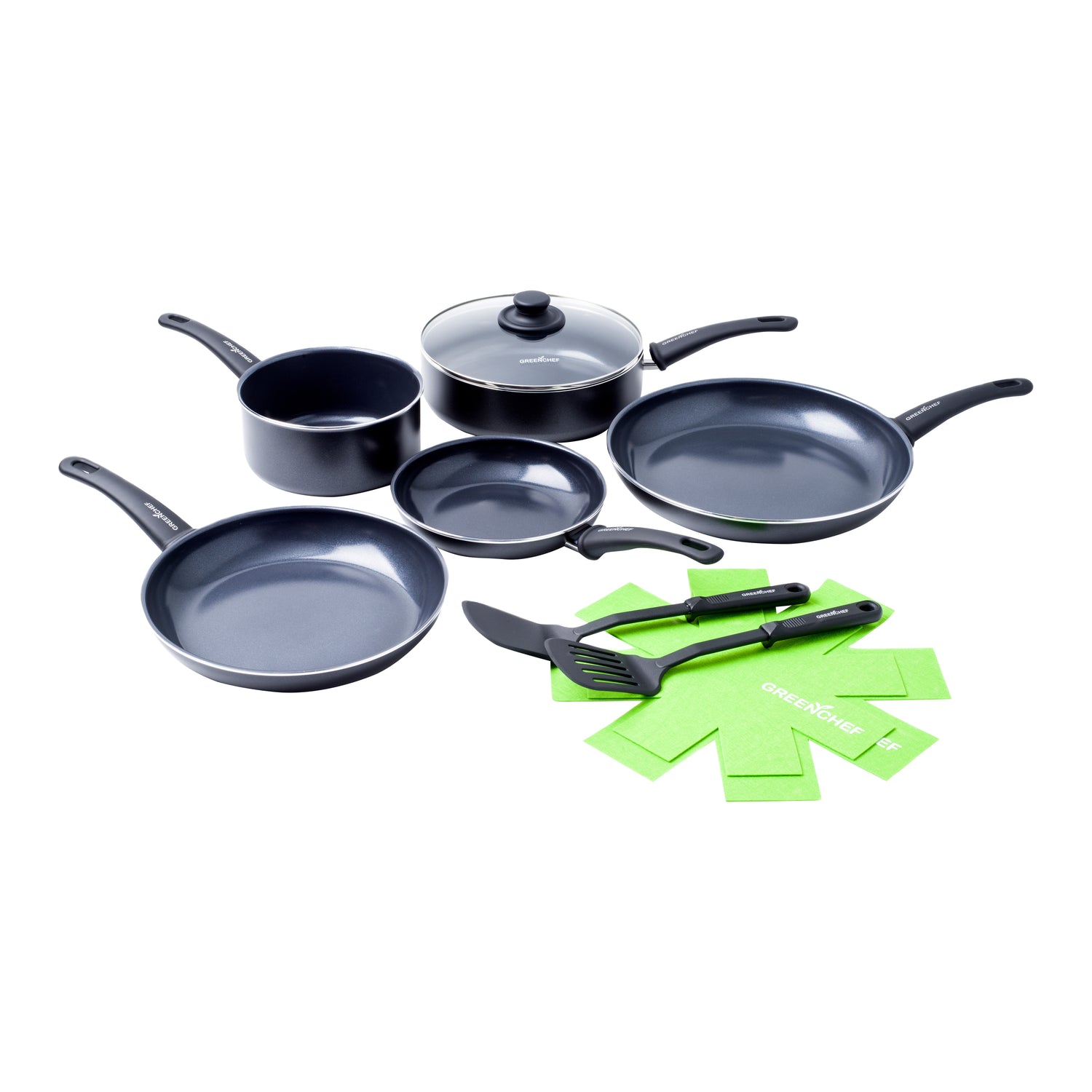 Greenchef Soft Grip Pannenset 10-delig