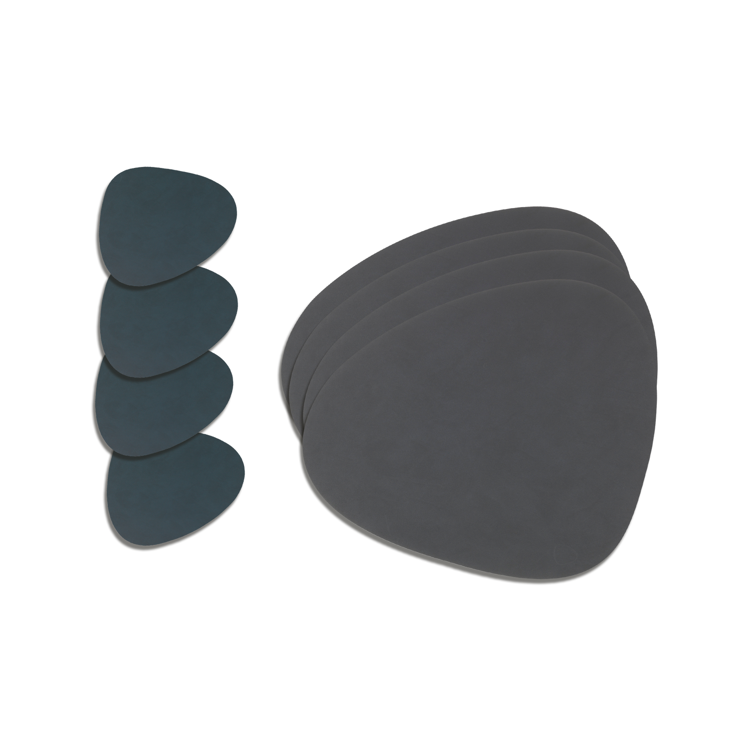 LIND DNA Nupo Curve Placemats 4 st. + Onderzetters 4 st.- Anthracite