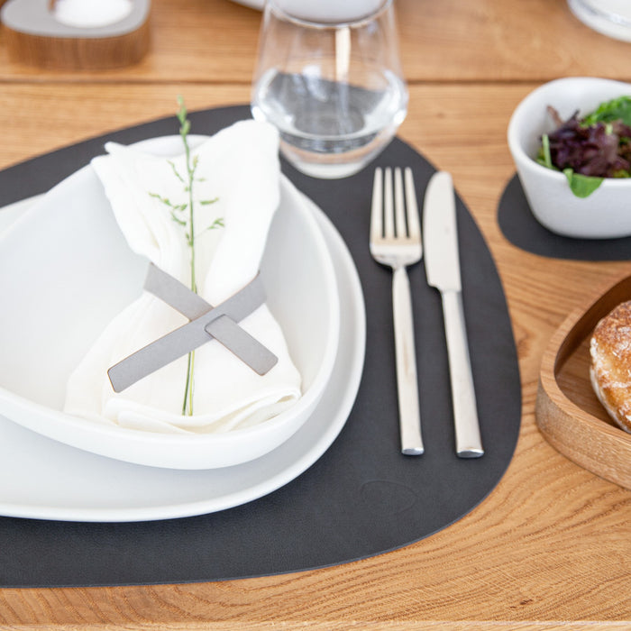 LIND DNA Nupo Curve Placemats 4 st. + Onderzetters 4 st. - Black