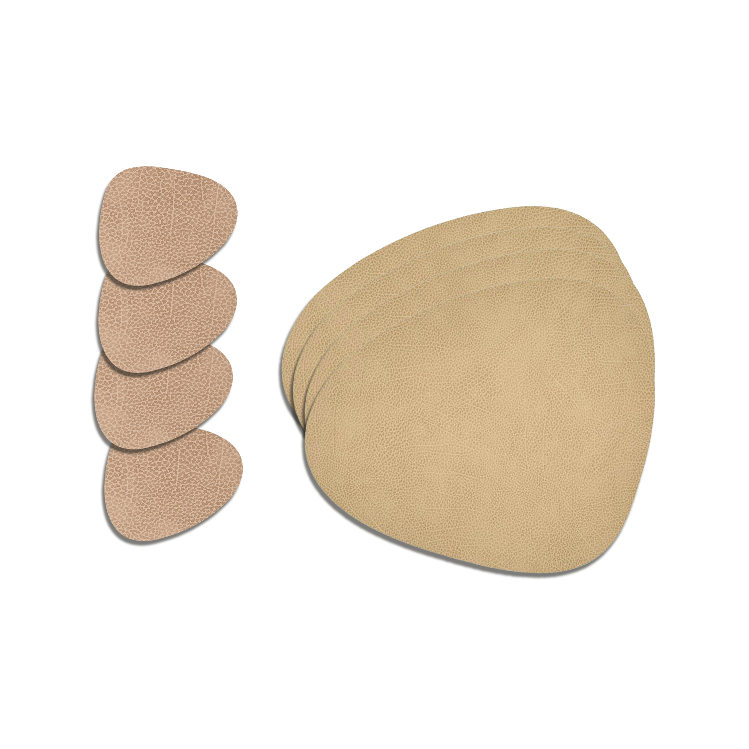 LIND DNA Hippo Curve Placemats 4 st. + Onderzetters 4 st.- Sand