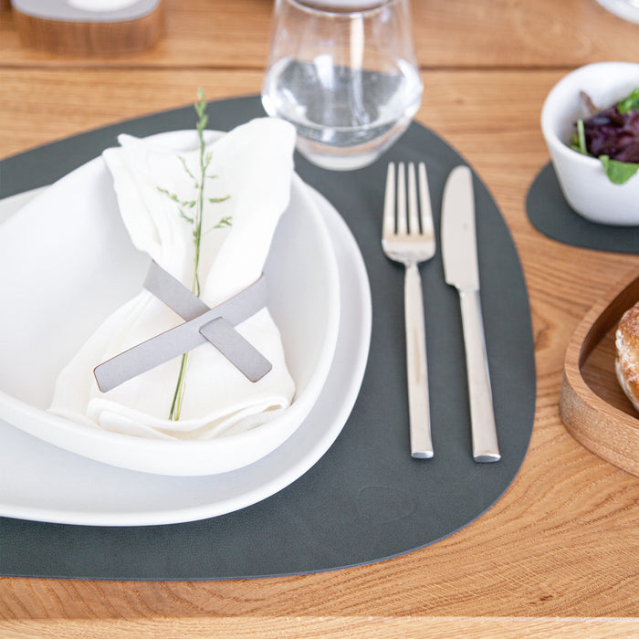 LIND DNA Nupo Curve Placemats 4 st. + Onderzetters 4 st.- Dark Green