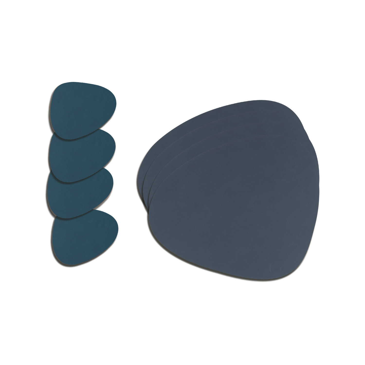 LIND DNA Nupo Curve Placemats 4 st. + Onderzetters 4 st.- Dark Blue