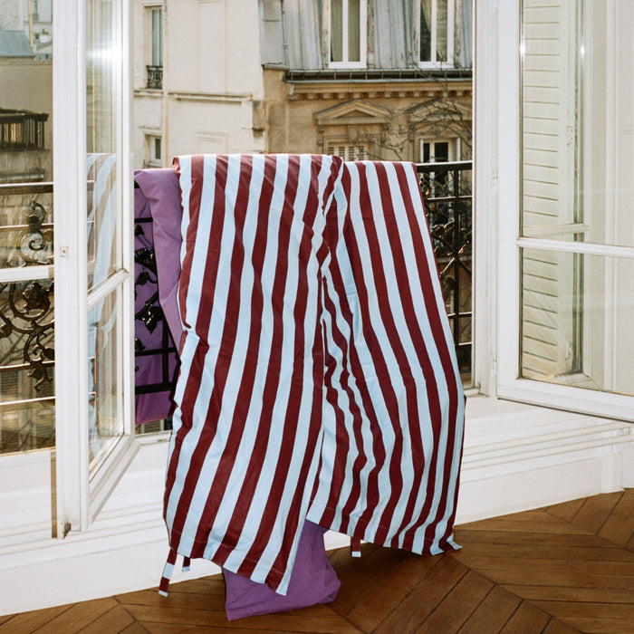 HAY Été Dekbedovertrek 200 x 220 - Bordeaux / Sky Blue