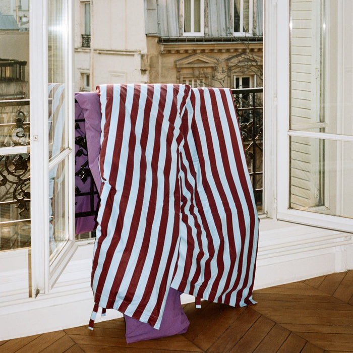 HAY Été Dekbedovertrek 240 x 220 - Bordeaux / Sky Blue