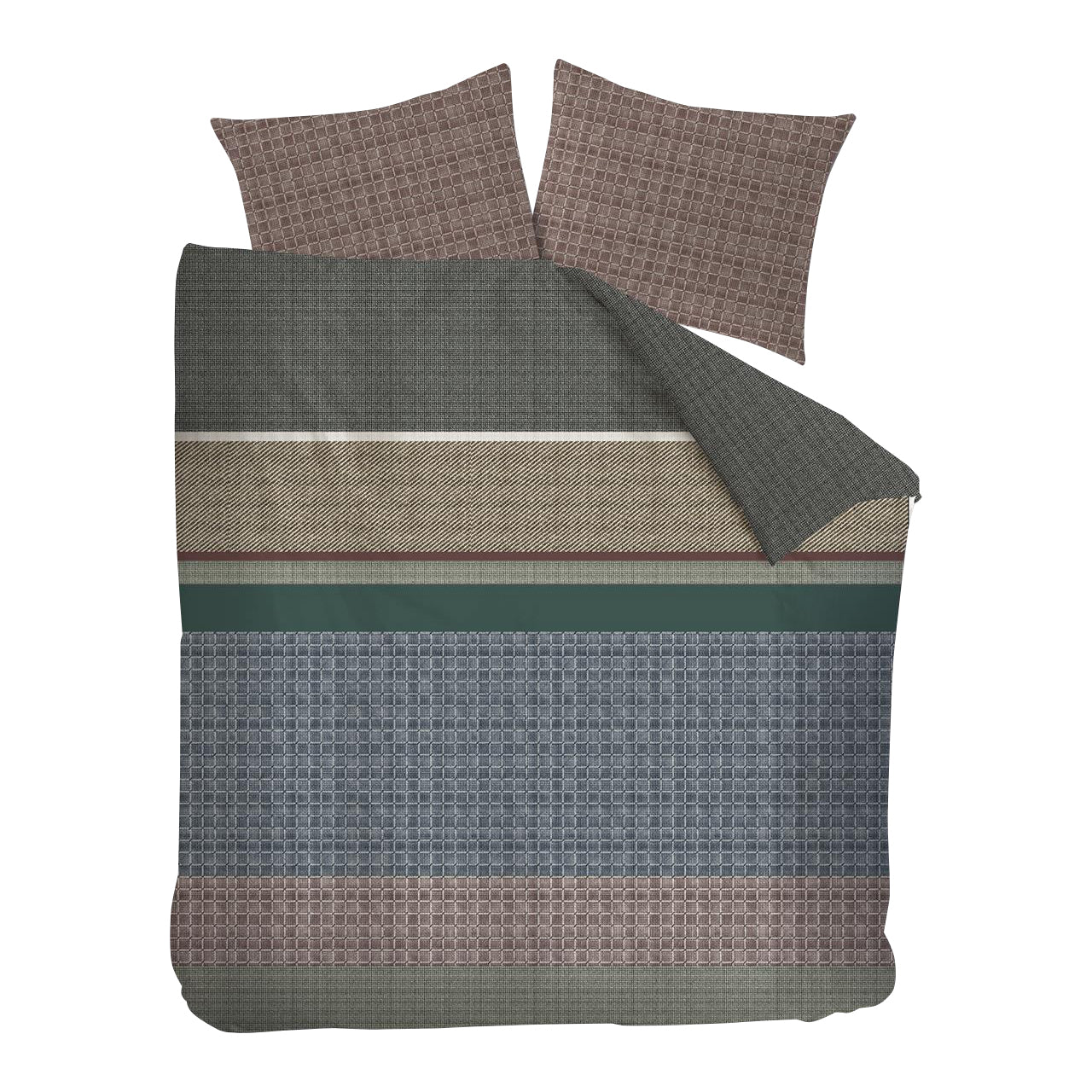 Beddinghouse Birger Dekbedovertrek 240 x 200/220 cm - Olijfgroen