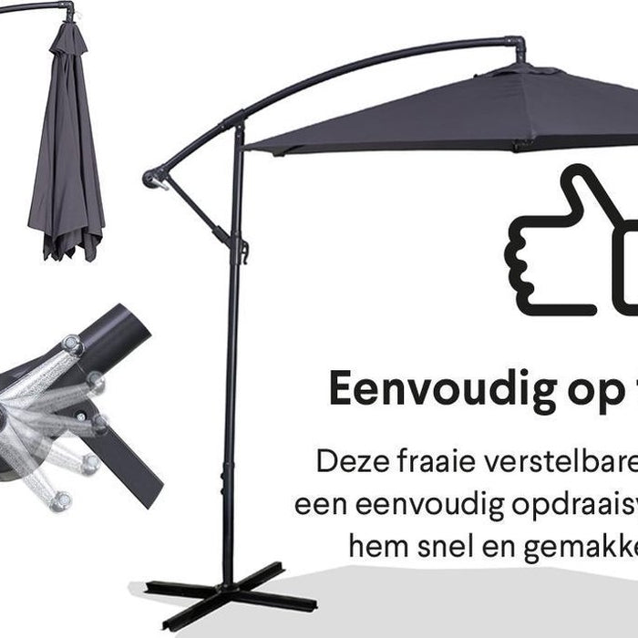 Homra Alpha Deluxe zweefparasol - Ø300 cm - incl. vulbare tegels