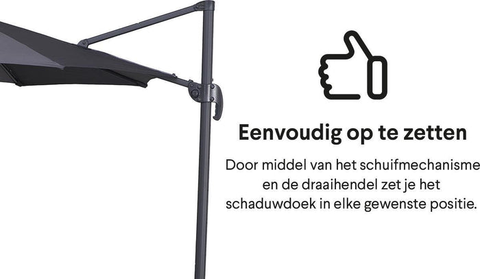 Zweefparasol met voetpedaal Ø300 cm Homra - Inclusief  4 Vulbare