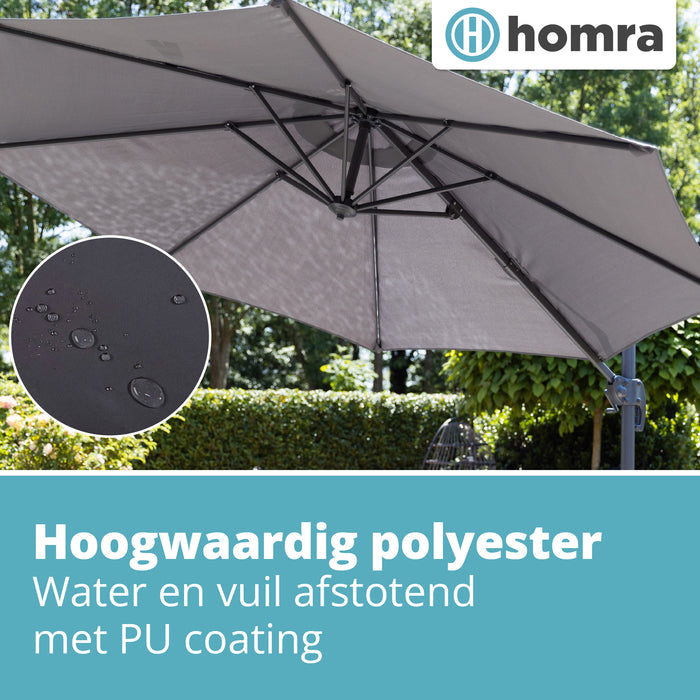 Zweefparasol met voetpedaal Ø300 cm Homra - Inclusief  4 Vulbare