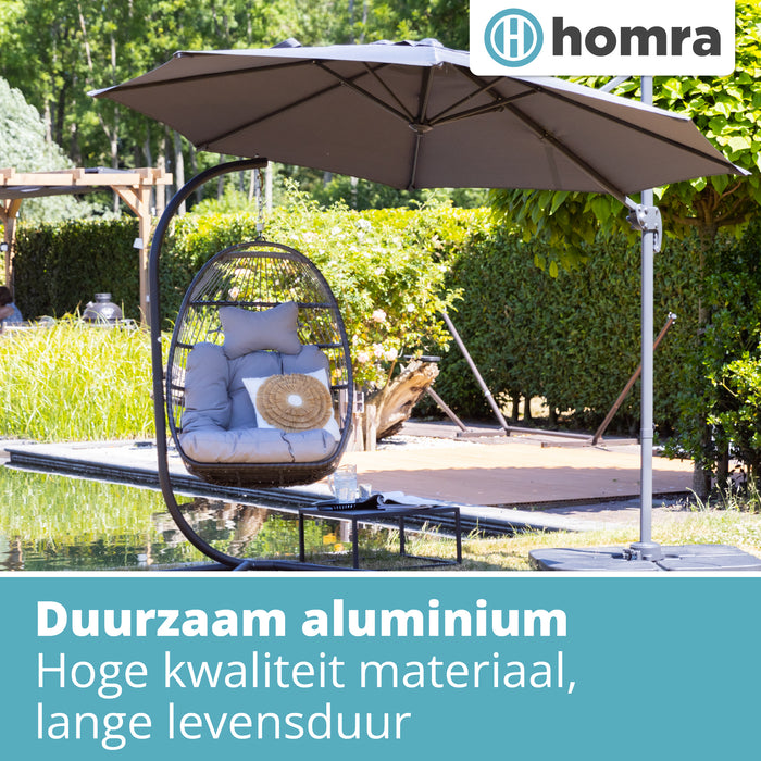 Zweefparasol met voetpedaal Ø300 cm Homra - Inclusief  4 Vulbare