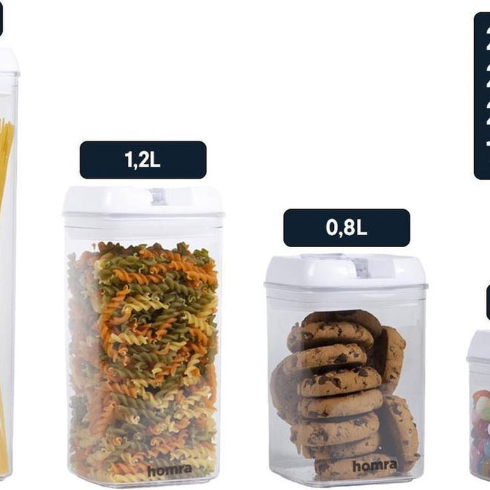 Homra Freshbox Wit - set van 7 voorraadpotten