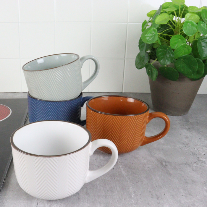 OTIX Koffiekopjes Koffiemok Koffietassen Soepkom met Oor Set van 4...