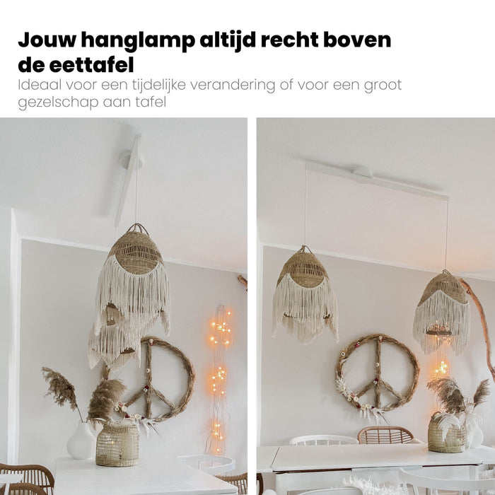 Lightswing® - Twin Ophangsysteem voor twee Hanglampen - Mat wit 110cm