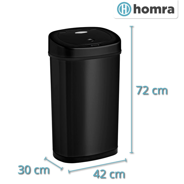 Homra FONIX prullenbak met sensor - 50L - Zwart