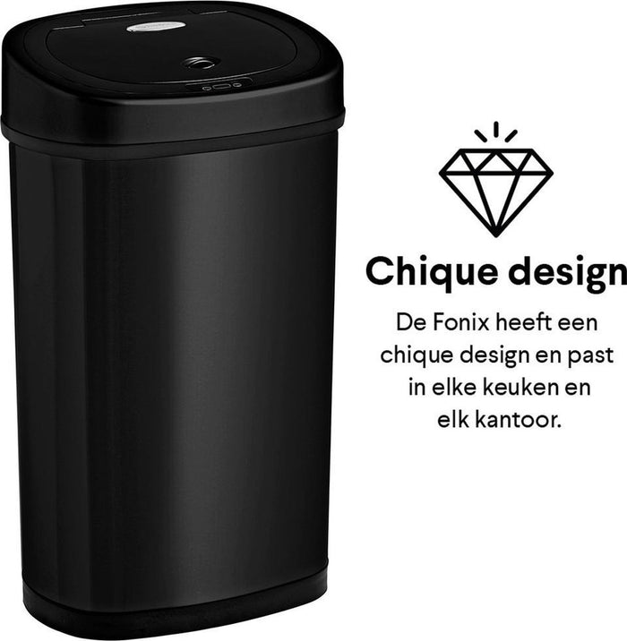 Homra FONIX prullenbak met sensor - 50L - Zwart