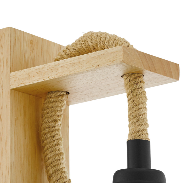 EGLO Rampside Wandlamp - 1 lichts - E27 - Zwart - Bruin