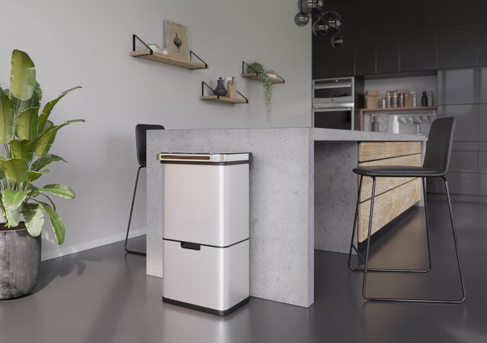 Homra DEXER prullenbak met sensor - 60L - 4 vakken - Wit