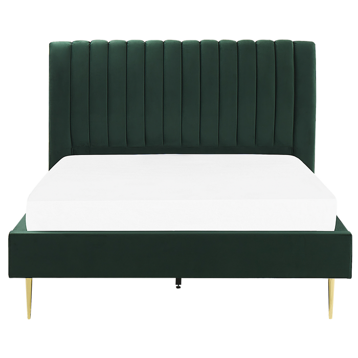 Beliani - MARVILLE - Tweepersoonsbed - Groen - 140 x 200 cm - Fluweel