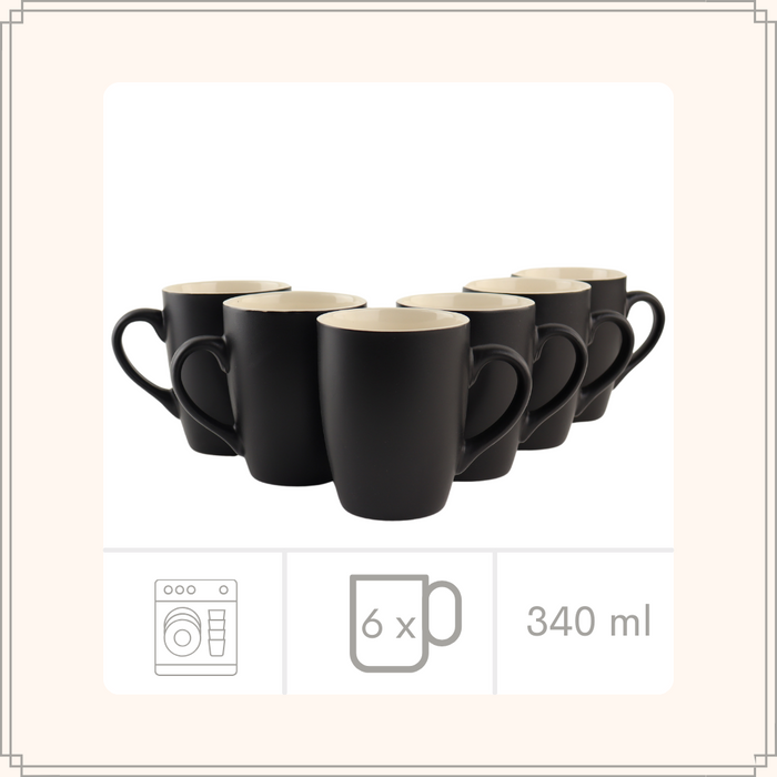 OTIX Koffiekopjes met Oor Set van 6 Koffiemokken Theekoppen Koffiet...