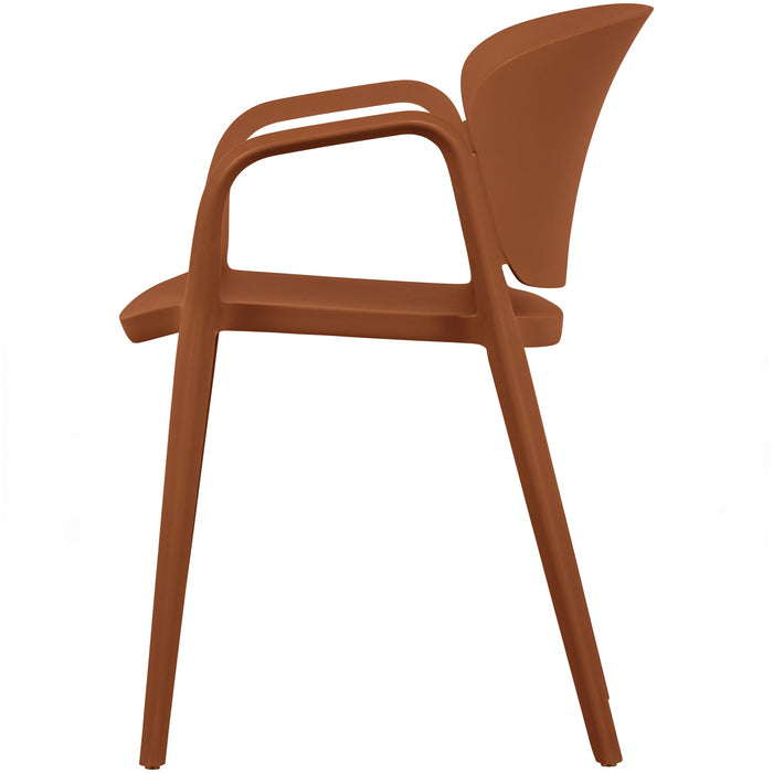 WOOOD Bent Eetkamerstoel - Kunststof - Terra - Set van 2