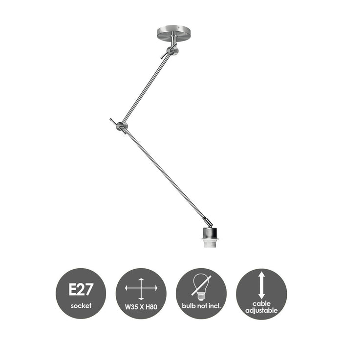Home Sweet Home verlichtingspendel Shift 35|35|80cm - Geborsteld staal