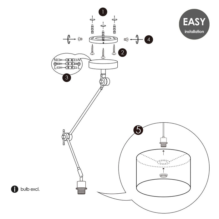 Home Sweet Home verlichtingspendel Shift 35|35|80cm - Geborsteld staal
