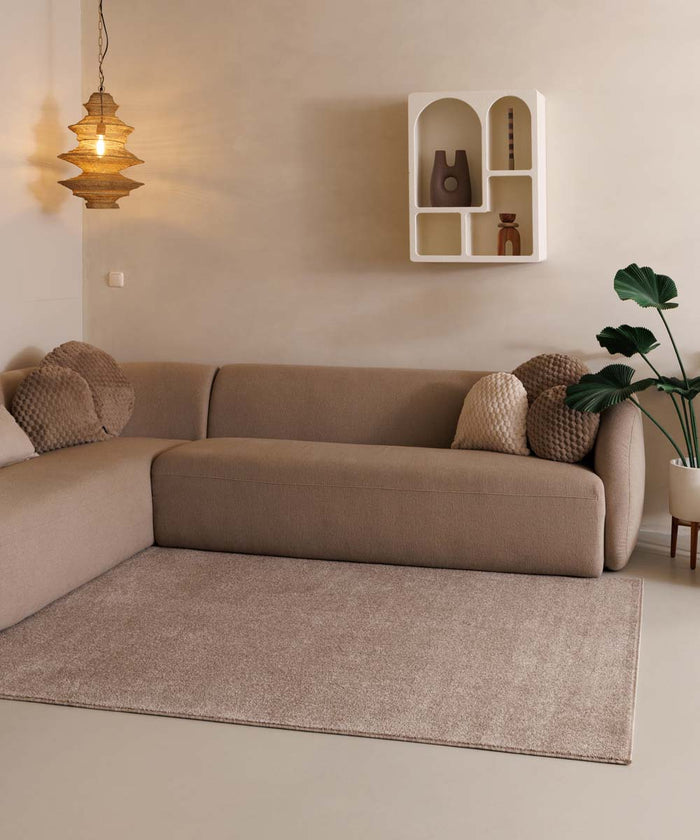 Tapeso Laagpolig vloerkleed Fine - beige - 200x300 cm