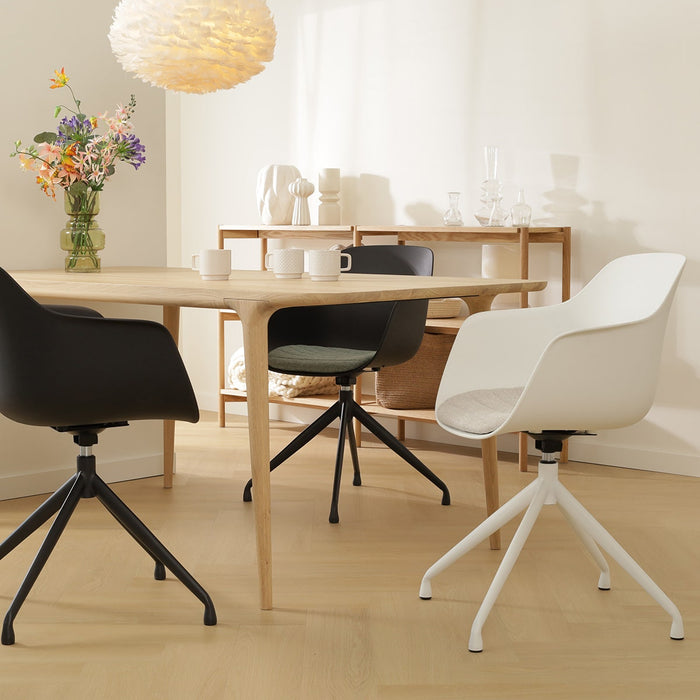 Nolon Nola-Liz Eetkamerstoel Zwart - Lichtgrijs - Draaibaar - Zwart