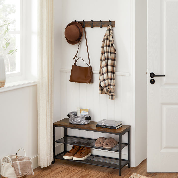 ACAZA Wandkapstok Vintage bruin