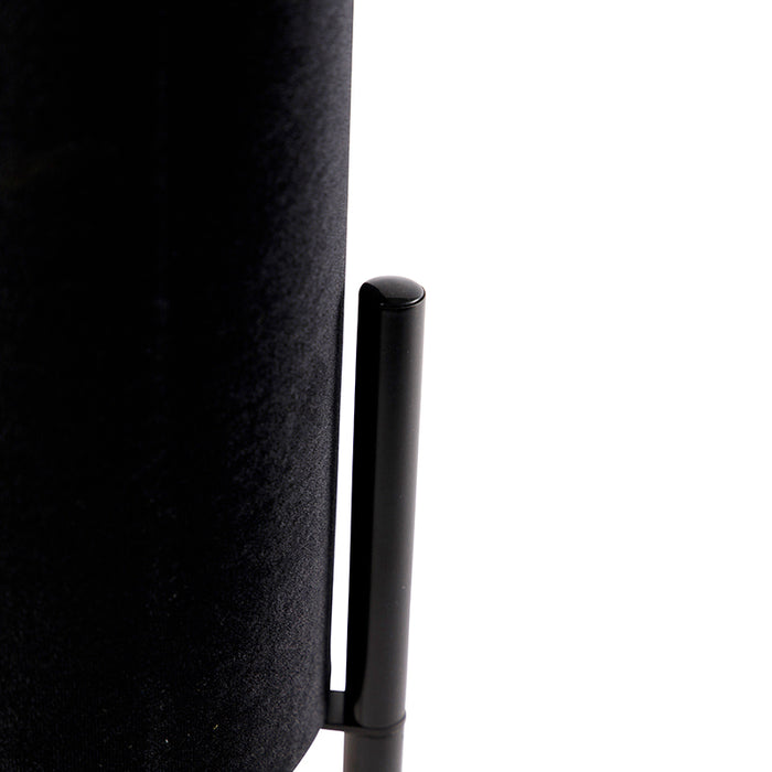 QAZQA Moderne tafellamp zwart met velours zwarte kap - Rich