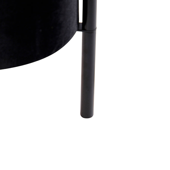 QAZQA Moderne tafellamp zwart met velours zwarte kap - Rich
