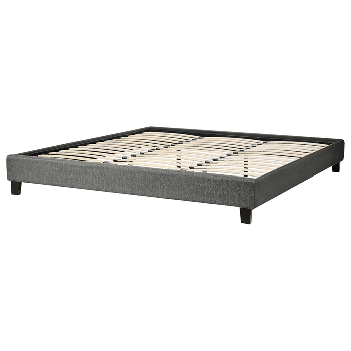 Beliani - ROANNE - Tweepersoonsbed - Grijs - 180 x 200 cm - Polyester