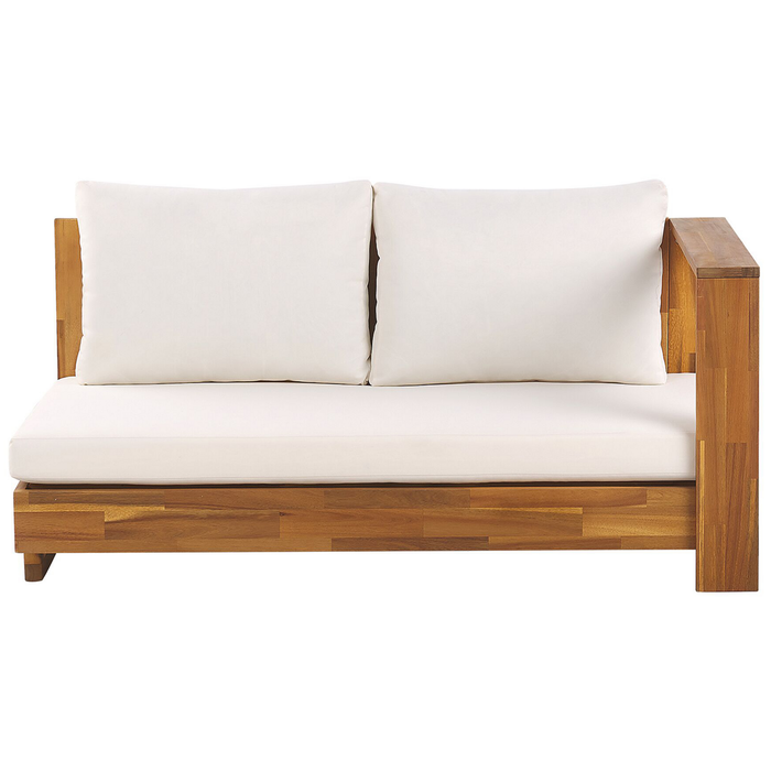 Beliani-MARETTIMO-Loungeset voor 5-Lichte houtkleur|Creme-Acaciahout