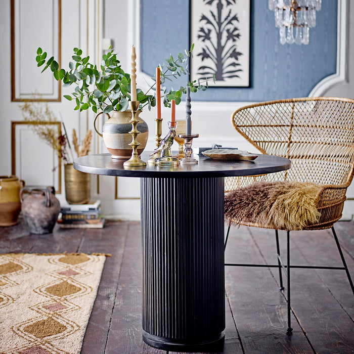 Bloomingville Pansy Sierkussen - Bruin Lamsvel