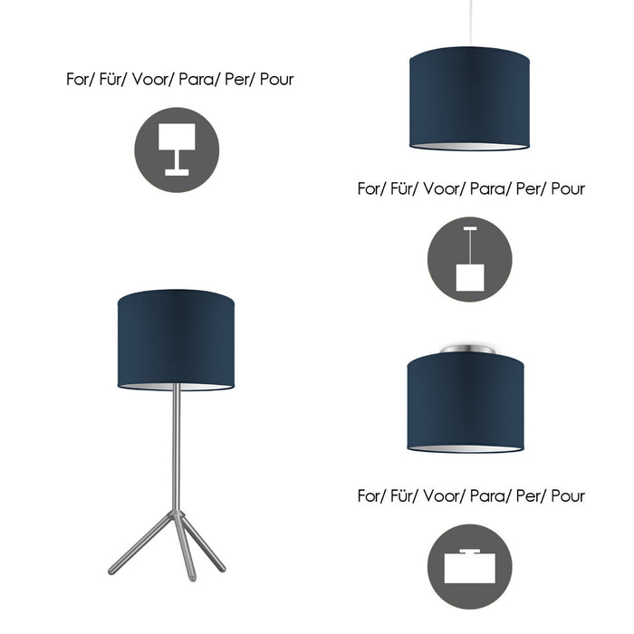 Home Sweet Home Lampenkap Bling donkerblauw - B:25xD:25xH:19cm