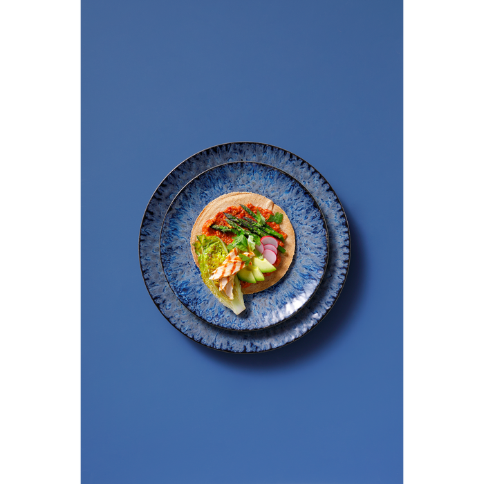 Palmer Serviesset Lester Stoneware 6-persoons 24-delig Zwart Blauw