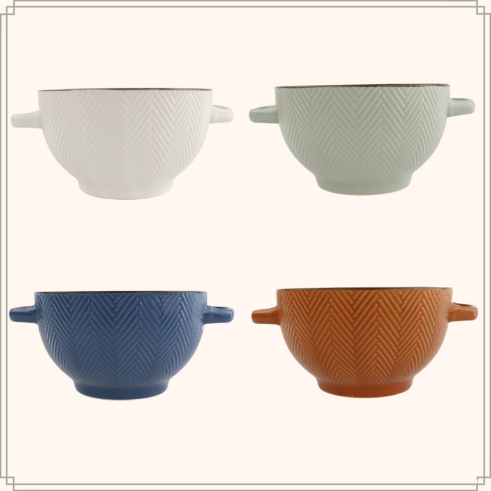 OTIX Soepkommen met Oor Set van 4 Soepbeker Verschillende kleuren S...