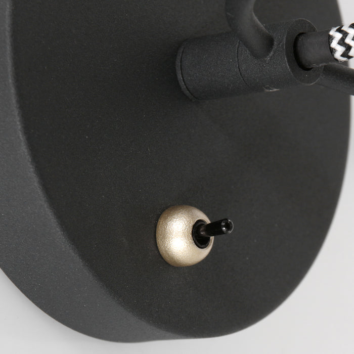 Mexlite - wandlamp - Nove - zwart - metaal - opbouwspot - E14 - 3326ZW