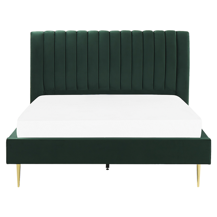 Beliani-MARVILLE -Tweepersoonsbed-Smaragdgroen-180 x 200 cm-Fluweel