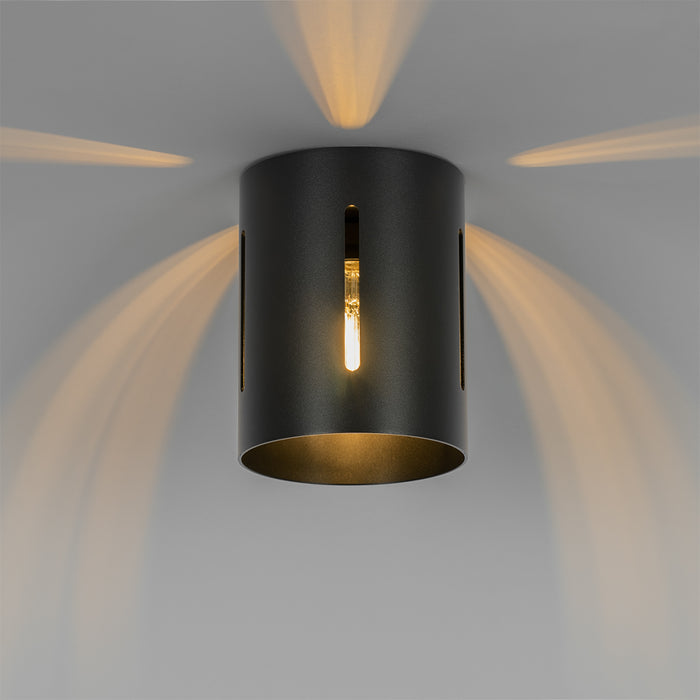 QAZQA Design plafondlamp zwart met lichteffect - Yana