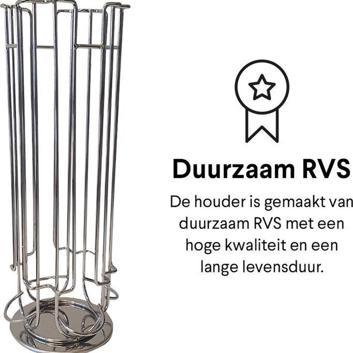 Zindoo capsulehouder - 24 cups - Zilver