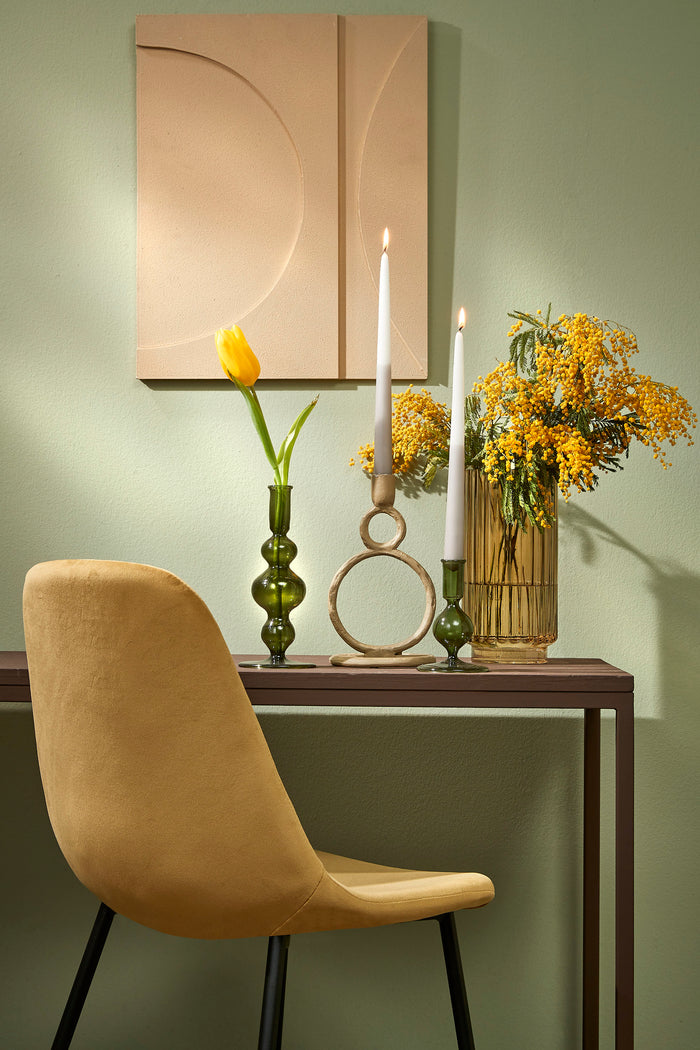 Mica Decorations Trent Kandelaar - H23 x Ø9 cm - Glas - Donkergroen