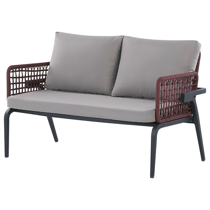 Beliani - SCIACCA - Loungeset voor 4 - Grijs - Aluminium