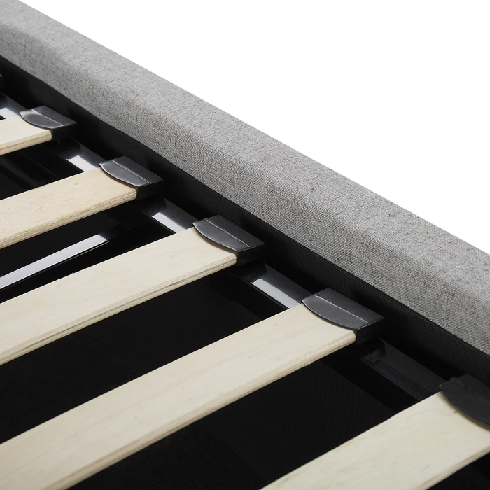 Beliani-LORIENT-Bed met opbergruimte-Lichtgrijs-140 x 200 cm-Polyester